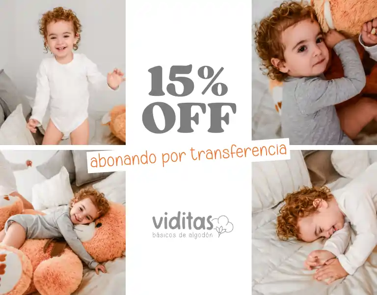 15% de descuento abonando por transferencia - Viditas - Julio 2025 - 768x600