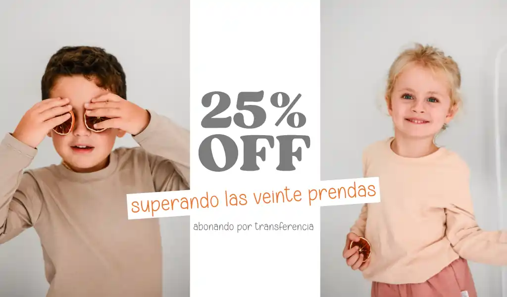 25% de descuento en venta mayorista -20 prendas o más - Julio 2025 - 1024x600