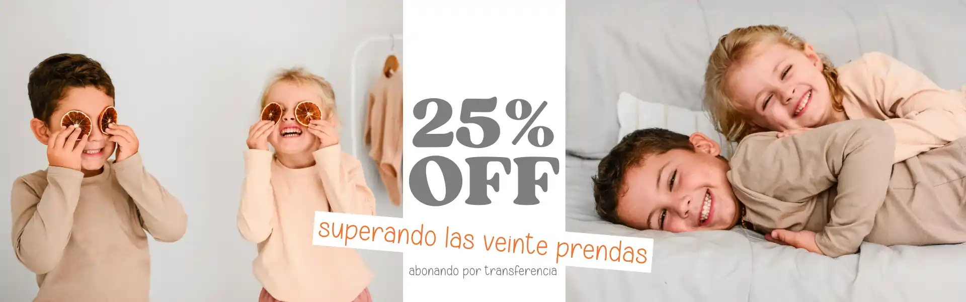 25% de descuento en venta mayorista -20 prendas o más - Julio 2025 - 1920x600